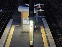 夕暮れの重岡駅。